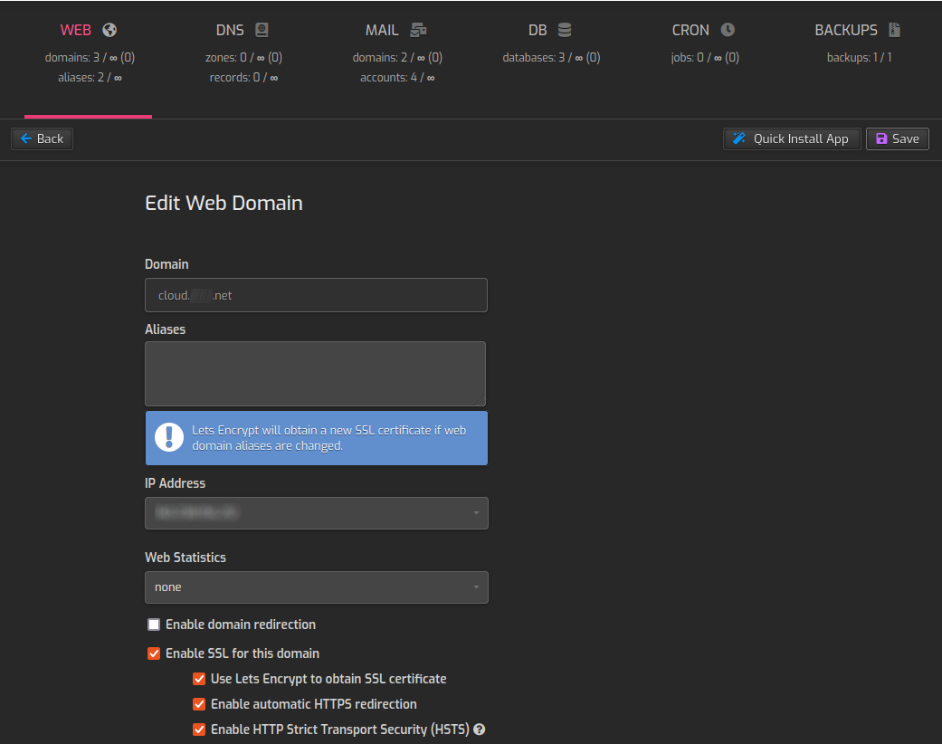 Hestia Control Panel